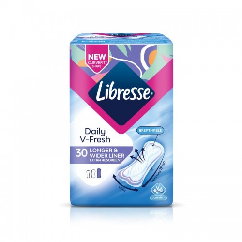 LIBRESSE LONG & WIDER SLIM PANTY LINER 30'S